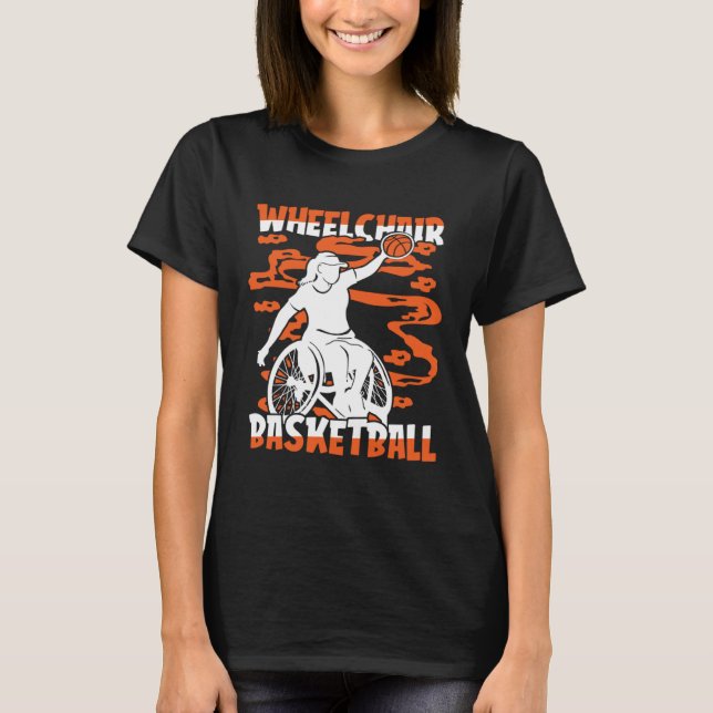 Camiseta Basketball Hoops Hooping Bball Baller Wheelchair B (Frente)