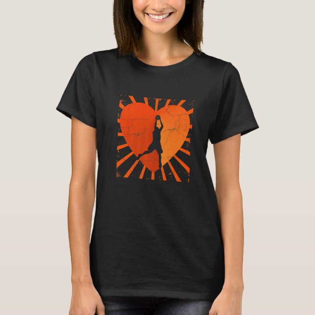 Camiseta Basketball Love Hoops Ball Life Bball Dunk Heart (Frente)