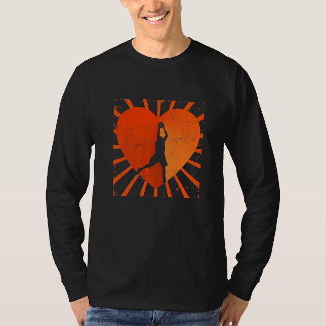 Camiseta Basketball Love Hoops Ball Life Bball Dunk Heart (Frente)