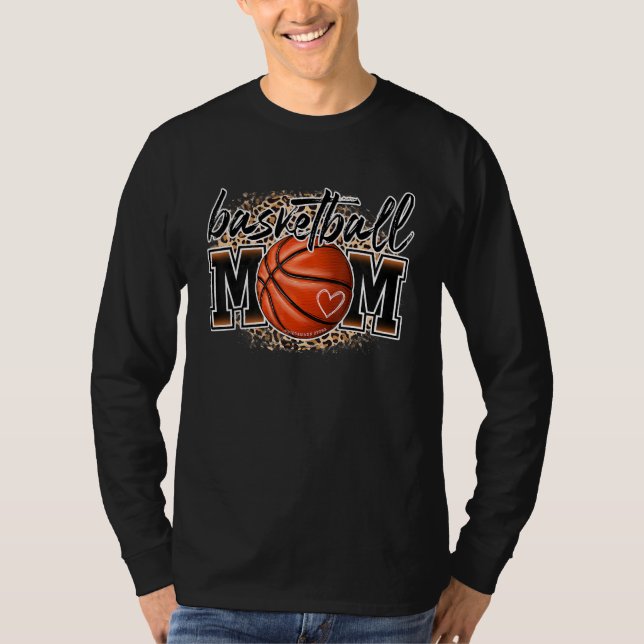 Camiseta Basketball Mom Leopard Basketball Senior Mom 2023  (Frente)