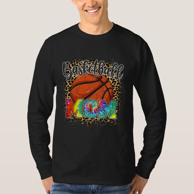 Camiseta Basketball Mom Leopard Print Mother s Day Sport (Frente)