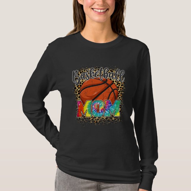 Camiseta Basketball Mom Leopard Print Mother s Day Sport (Frente)
