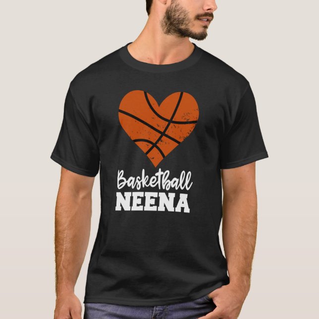 Camiseta Basketball Neena Basketball Heart Grandma Neena (Frente)