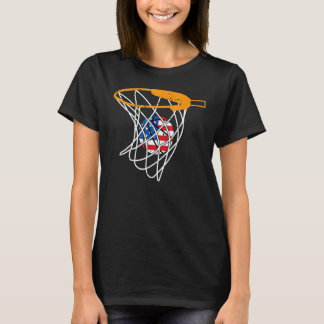 Camiseta Basketball Net 4th Of July Retro Sports Player Ath