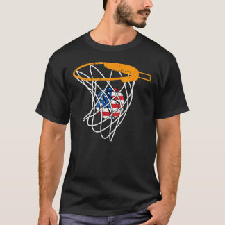 Camiseta Basketball Net 4th Of July Retro Sports Player Ath