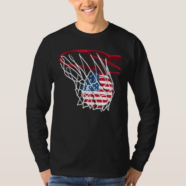 Camiseta Basketball Net 4th Of July Retro Sports Player Ath (Frente)