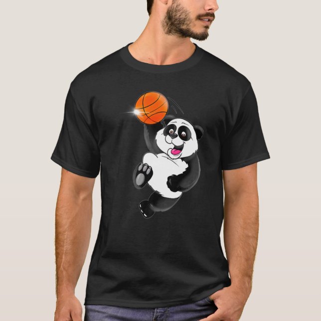 Camiseta Basketball Panda Slam Dunk Kids Adults Sports (Frente)
