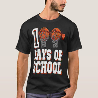 Camiseta Basketball Player 100 Days Of School Student Boys 