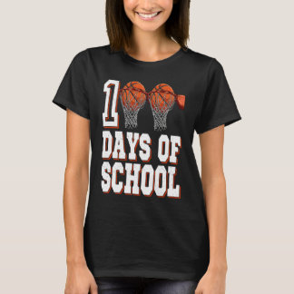 Camiseta Basketball Player 100 Days Of School Student Boys 