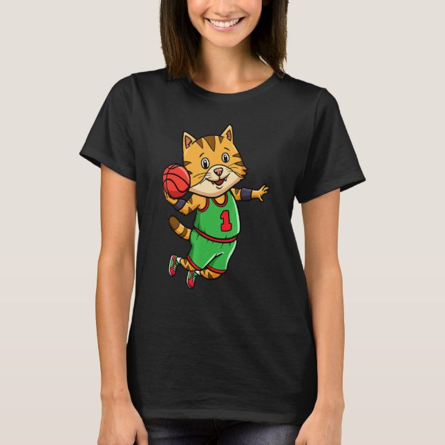 Camiseta Basketball Player Coach Bball Hoop Cat Owner (Frente)