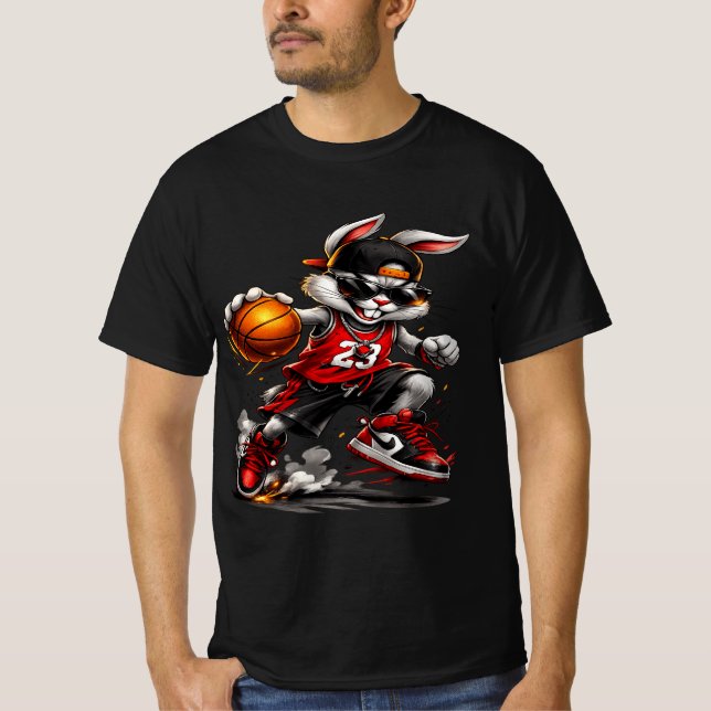 Camiseta Basketball Rabbit Street Style Graphic T-Shirt  (Frente)