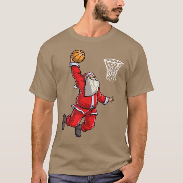 Camiseta Basketball Santa Slam Dunk Christmas Xmas Ball Spo (Frente)