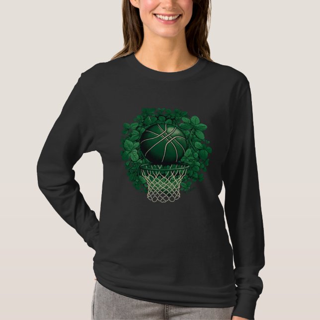 Camiseta Basketball Shamrock Lucky C Irish St Patrick s Day (Frente)