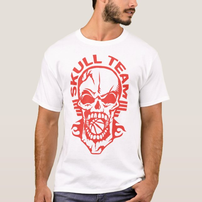 Camiseta basketball skull team tete de mort equipe logo (Frente)