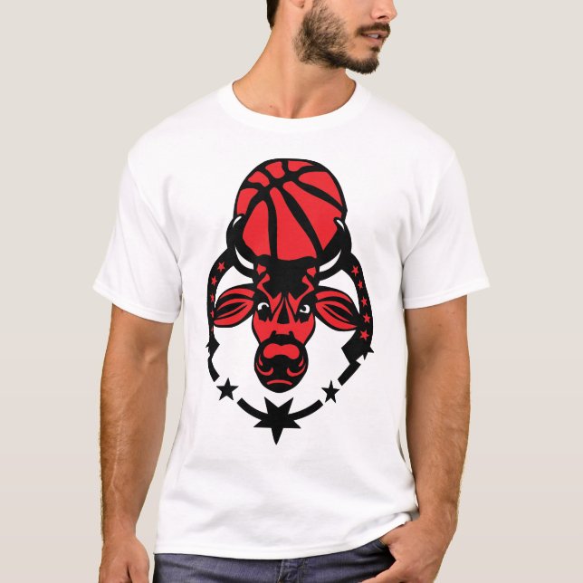 Camiseta basketball taureau bulls Stier toro tyr logo club (Frente)