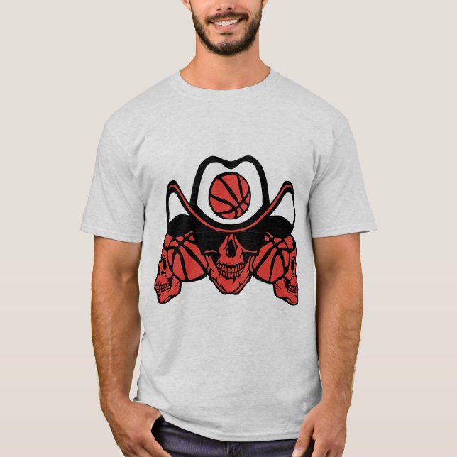 Camiseta basketball tete de mort pancarte chaine sport (Frente)