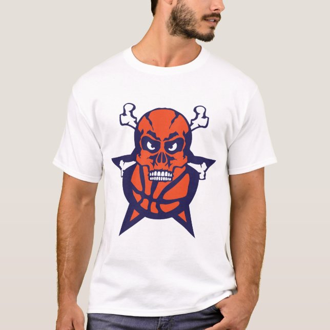 Camiseta basketball tete de mort skull logo sport ballon 50 (Frente)