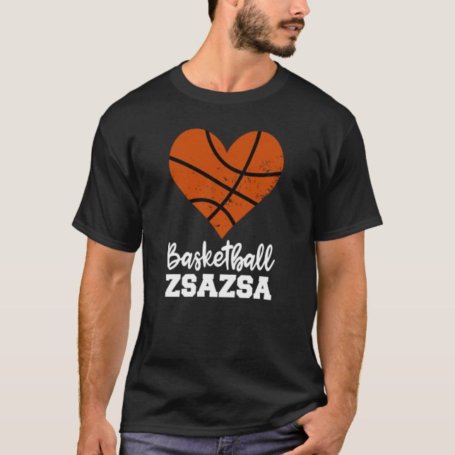 Camiseta Basketball ZsaZsa Basketball Heart Grandma Zsa Zsa (Frente)