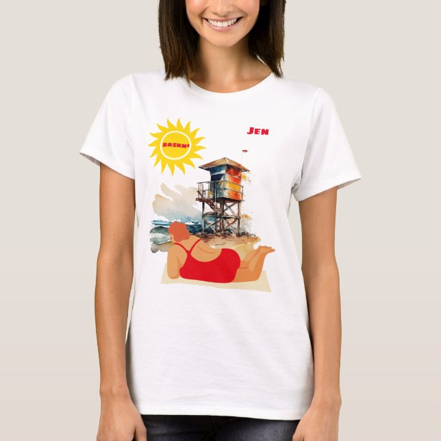 Camiseta "Baskn' in the Sun" personalizável (Frente)