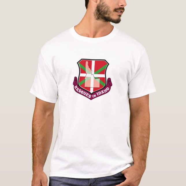 Camiseta Basques em Idaho, brasão heráldica de Ikurriña: (Frente)