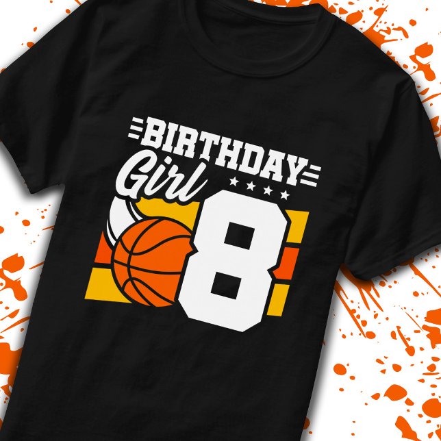 Camiseta Basquete, Aniversário de 8 Anos, 8º Aniversário (Criador carregado)
