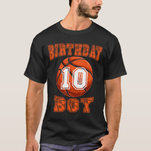 Camiseta Basquete - Birthday Boy 10 Year 10th Birthda