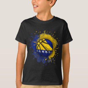 Camiseta Basquete Com Bandeira Da Bósnia E Herzegovina