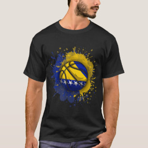 Camiseta Basquete Com Bandeira Da Bósnia E Herzegovina