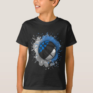 Camiseta Basquete Com Bandeira Da Estônia
