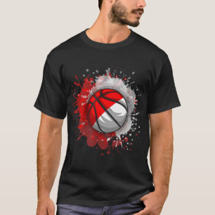 Camiseta Basquete Com Bandeira Da Indonésia