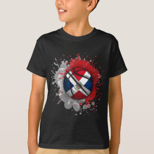 Camiseta Basquete Com Bandeira Da República Dominicana