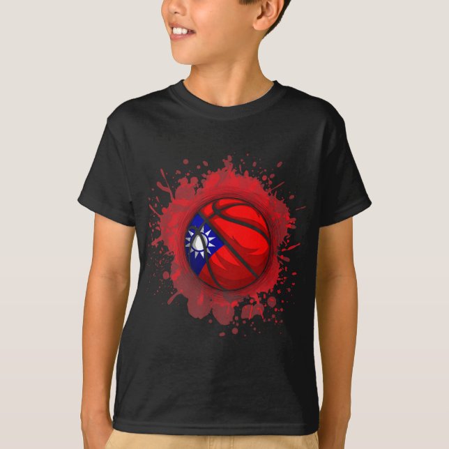 Camiseta Basquete com Bandeira de Taiwan (Frente)