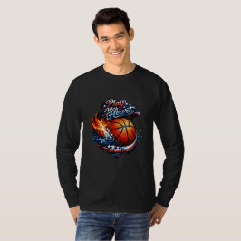 Camiseta Basquete com Coração Arte Motivacional de Basquete