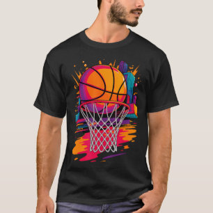Camiseta Basquete Cor Retro Vintage Colorido Tie Dye