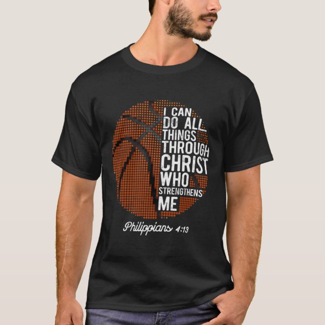 Camiseta Basquete Cristão Eu Posso Fazer Todas As Coisas Fi (Frente)