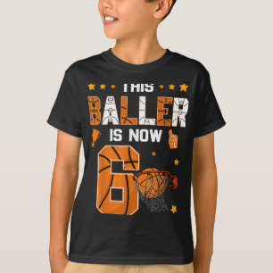 Camiseta Basquete De Aniversário De 6 Hoje Este Chamador Es