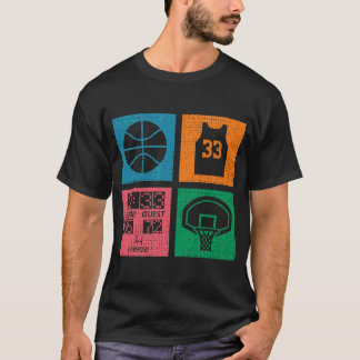 Camiseta Basquete de Bloco de 4 Cores