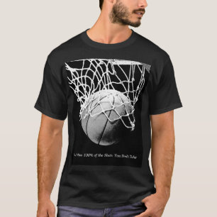Camiseta Basquete de Cotação Motivacional Branco Preto