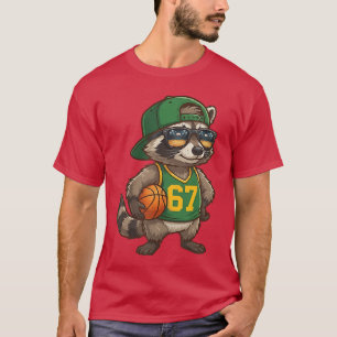Camiseta Basquete de Guaxinim 67 Gíria da Geração Alpha Esp