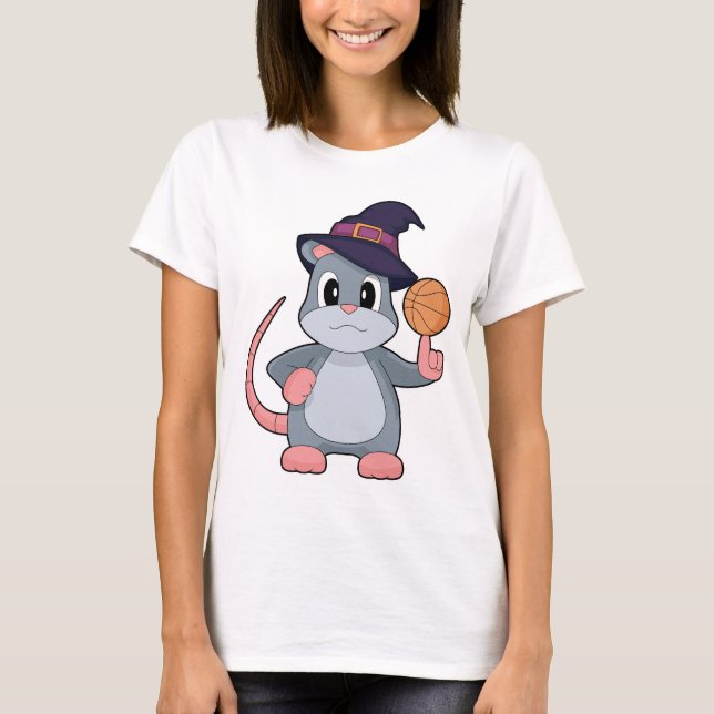 Camiseta Basquete de Halloween do Rato (Frente)