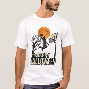 Camiseta Basquete de Halloween Feliz Halloween Esporte Vint