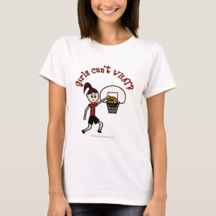 Camiseta Basquete de Mulheres Vermelhas Claras