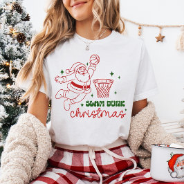 Camiseta Basquete de Natal com Enterrada