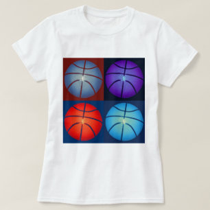 Camiseta Basquete de Pop de Quatro Cores
