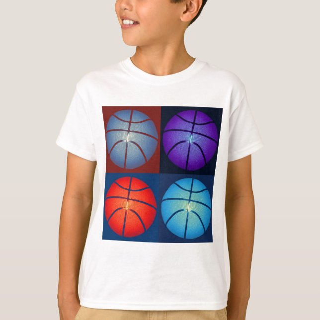 Camiseta Basquete de Pop de Quatro Cores (Frente)