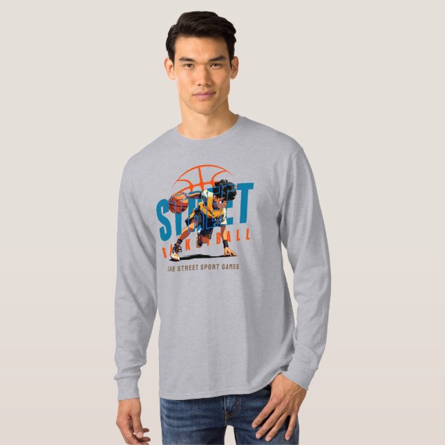 Camiseta Basquete de Rua | Manga Longa Masculino (Frente Completa)