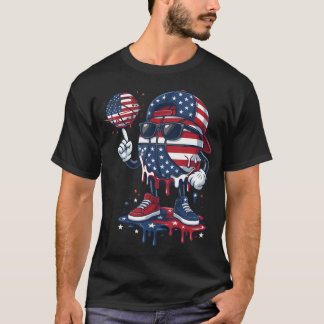Camiseta Basquete Drip Para Meninos Bandeira Americana Jove
