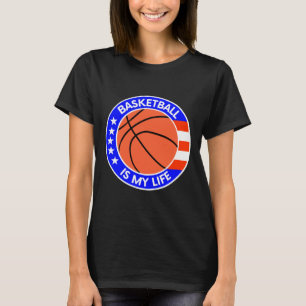 Camiseta Basquete É Minha Vida É Bandeira Da Vida Nos Eua