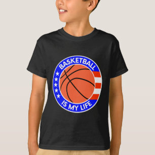 Camiseta Basquete É Minha Vida É Bandeira Da Vida Nos Eua