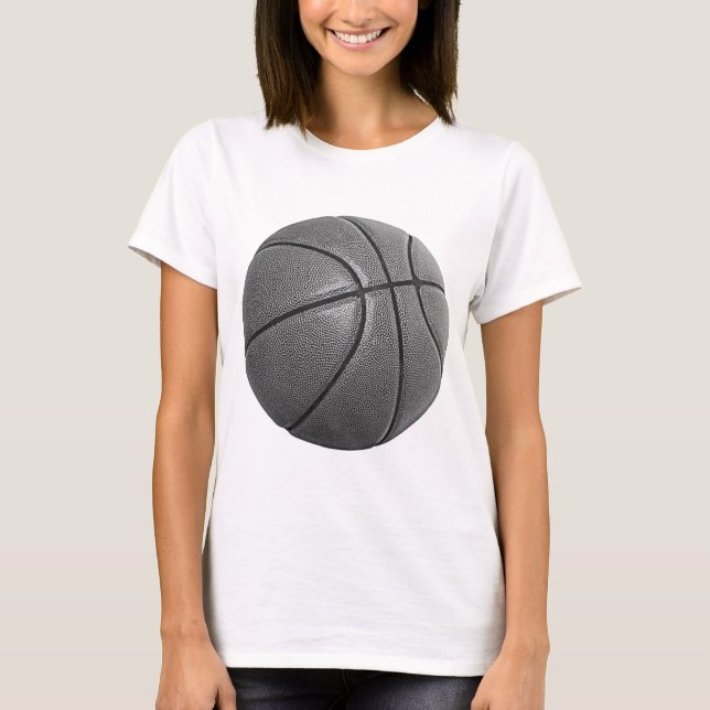 Camiseta Basquete em Escala de Cinza (Frente)